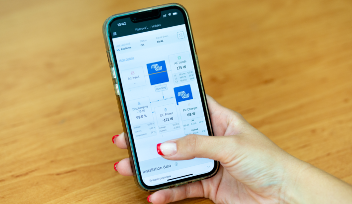 Aplikace VRM od&nbsp;Victron Energy v&nbsp;mobilu